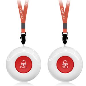 CallToU Wireless Call Buttons for Caregiver Pager and Restaurant Calling Pager Waterproof 500+ Feet Operating Range for Elderly/Patient/DisableNeed to Be Paired with Receiver to Work