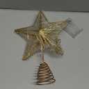 Joiedomi Christmas Tree Toppers 8" Gold Metal Star Decor with Battery Powered Treetop Ornaments with Warm White LED Lights for Xmas Holiday Party Indoor Decorations