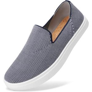 STQ Slip on Shoes for Women Breathable Fashion Sneakers Comfortable Knit Casual Shoes (Blue)