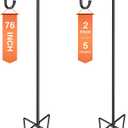 Ottsuls Bird Feeder Pole, 2 Pack 76 Inch Shepherds Hooks for Outdoor with 5 Prongs Adjustable for Hanging Lantern, Hummingbird Feeder, Plant,Garden Stake Plant Stand Hanger Weddings Décor