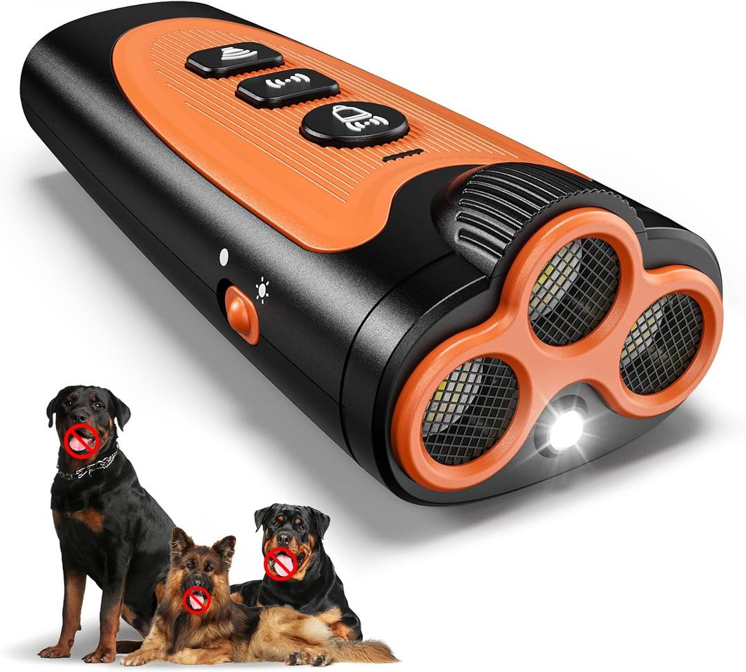 2 x Dog Bark Deterrent Device, 3X Ultrasonic Anti Barking Device for Dogs, 6 Modes 23FT Range Bark Control, Stop Barking Neighbors Dog, Safe & Humane Rechargeable Behavior Correction Devices - Black