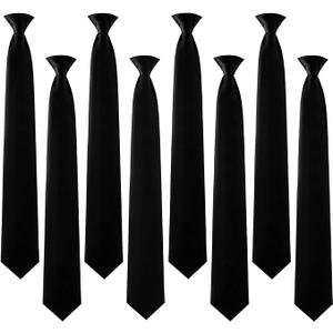 Janmercy Clip on Tie for Men 20 inch Solid Skinny Formal Neck Tie Pretied for Office School Wedding Business Uniforms 8 Pack
