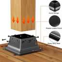 FMhotu 4x4 Post Base 4Pcs, Internal 3.6"x3.6" Heavy Duty Powder-Coated Steel Post Bracket Fit for Standard Wood Post Anchor, Decking Post Base for Deck Porch Handrail Railing Support with Screws
