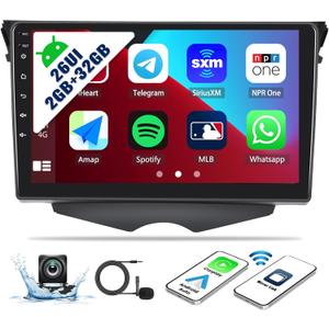SIXWIN 2G+32G Android Car Stereo for Hyundai Veloster 2011-2015 with CarPlay Android Auto 26UI 9 Inch Touch Screen Car Radio Bluetooth GPS Navigation WiFi HiFi FM Radio SWC Backup Camera