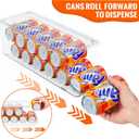 SCAVATA 2 Pack Soda Can Organizer for Refrigerator, Stackable Canned Food Pop Cans Container Can Holder Dispenser with Lid for Fridge Rack Freezer, Clear Storage Bins-Holds 12 Cans Each (Clear)
