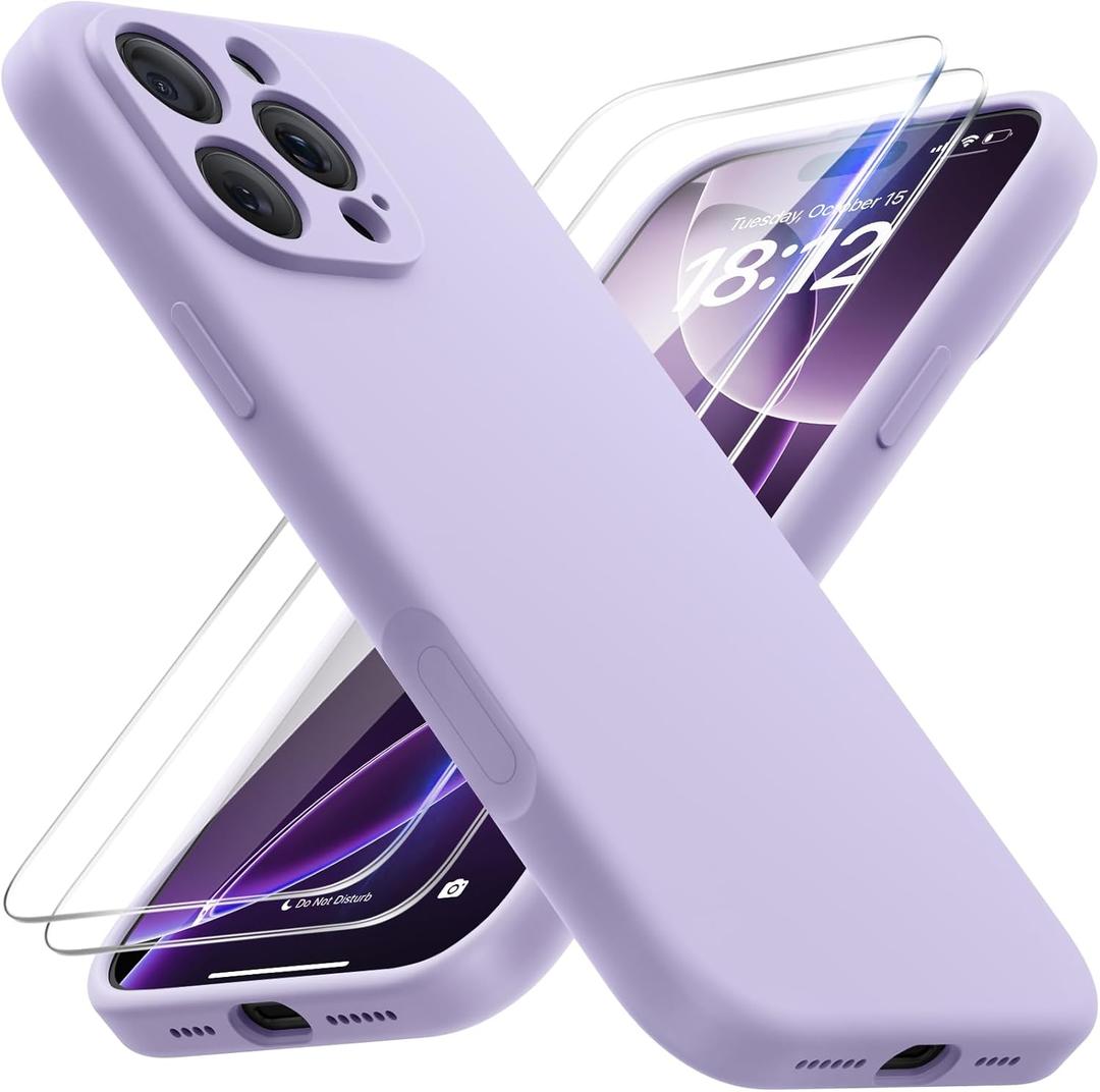 FlyReal Magnetic for iPhone 16 Pro Max Case, Compatible with MagSafe, (Integrated Silicone Camera Control Button & Camera Protection) +Screen Protectors, Microfiber Lining Case 6.9", Clove Purple