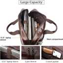 Augus Vintage Leather Briefcase for Men 15.6 Inch Laptop Computer Bag Retro Messenger Crossbody Shoulder Bag | Vintage Leather