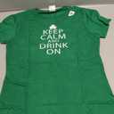 Keep Calm and Drink On Tshirt St. Partrick's Day Shamrock Small Ladies