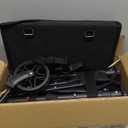 Walkers for Seniors with Seat, 2 in 1 Rollator Walker & Transport Chair with Reversible Backrest & Detachable Footrests, Folding Wheelchair with 8" Anti-Slip PU Wheels, Black