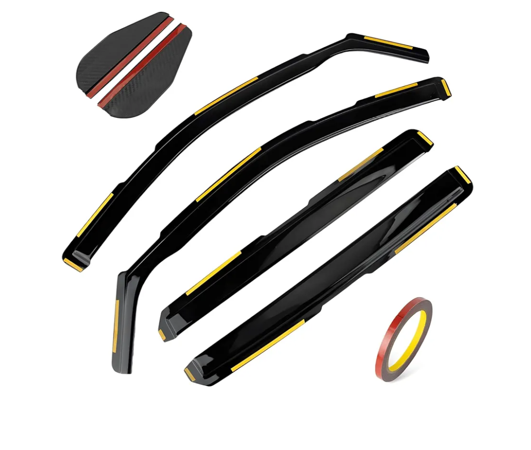 PSLER 4PCS Side Window Vent Visor Window Deflectors for Dodge RAM 2500 3500 Crew Cab 2019 2020 2021 2022 2023 2024 2025 Car Accessories Rain Guards Window Visors Vent Deflector