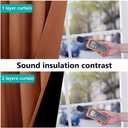NICETOWN Full Shading Curtains for Windows, Super Heavy-Duty Black Lined Blackout Curtains for Bedroom, Privacy Assured Window Treatment (Burnt Orange, Pack of 2, 70 inches W x 95 inches L)