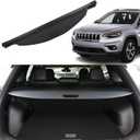 for Jeep Cherokee 2019 Cargo Cover Jeep Cherokee 2020 2021 2022 2023 Accessories Rear Trunk Cover Rear Trunk Security Cover Shielding Shade, Black, (Not Fit for Jeep Grand Cherokee)