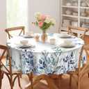 Eikione Kitchen Tablecloth 60 inch Round Boho Tablecloths Polyester Table Cloth for Party Restaurant Banquet Dining Buffet Table Picnic Decorations