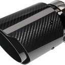 3-Inch Inlet 4-Inch Outlet Car Exhaust Tips Fit for 75-77 mm OD Carbon Fiber Tailpipe Exhaust Pipe Tail Need Height>2.2Inch Widht>4.4 Inch (Glossy Black)
