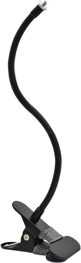 Holicfun Clip Mount for Ring, Blink, Eufy, Google Nest, Wyze, and Arlo Indoor Outdoor Cameras, 40cm Gooseneck Arm, Flexible Adjustment, Strong Clamp, Black