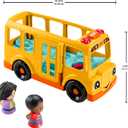 Fisher-Price Little People Toddler Toy School Bus Musical Push-Along Vehicle with 2 Figures for Pretend Play Ages 1+ Years