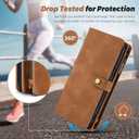 TwoHead for Samsung Galaxy S24 Ultra Wallet Case with Card Holder & Detachable Magnetic Phone Case for Galaxy S24 Ultra,PU Leather Shockproof Protective Phone Cover Wallet(6.8 in,Brown)