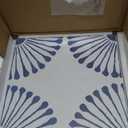 16-Sheet Peel and Stick Floor and Wall Tile, 9" x 9" Blue Stone Composite Self Adhesive Vinyl Flooring, Patterned Flower Groutable Backsplash Tile for Kitchen Bathroom Shower