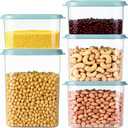Airtight Food Storage Containers 5-Piece Set, BPA-Free Plastic Kitchen Canisters with Secure Snap Lock Lids for Cereal, Pasta, Snacks, Flour & Pantry Organization