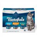 Blue Buffalo Tastefuls Wet Cat Food Pat Variety Pack Chicken Turkey & Chicken Ocean Fish & Tuna, 5.5 oz. Cans (12 Count)