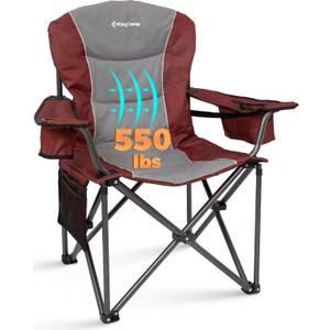 KingCamp Oversized Camping Chair, 550lb Heavy Duty with Lumbar Support, Large