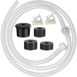 Under Sink Soap Dispenser Extension Tube Kit  47" Hose with Check Valve & Weighted Ball  Connect Sink Dispenser to Large Dish Soap Bottle  No More Refills  Includes 4 Universal Bottle Caps