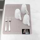 100% BPA-Free Patented Silicone Dish Drying Mat for Kitchen Counter, Water Catching Ribbed Design, Easy Clean Waterproof Sink Liner, Heat Resistant, Fits Under Rack, 12x16 Inch