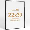 22x30 Aluminum Metal Picture Frame,Tempered Glass Black Photo Frame 22x30 for Family Photo,Posters,Art,Document to Wall Mount Horizontally or Vertically