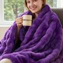 ORINOVA Purple Cozy Thick Throw Fuzzy Blanket for Couch Fluffy Faux Fur Blankets for Bed Living Room Women Gift Home Decor 60x80, Twin