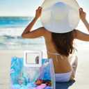 Woeoe 2 Pack Waterproof Plastic Handbag Clear Tote Bags Transparent Shopping Work Travel Tote Bags for Women