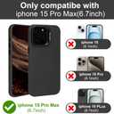 Black Genuine Leather Case for iPhone 15 Pro Max with Hidden Stand, Multifunctional Slim Fit Unique Designer Phone Protective Cover Compatible with MagSafe for Men Women