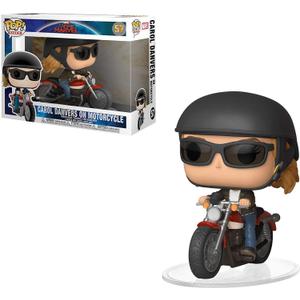 Funko POP! Ride Marvel: Captain Marvel - Carol Danvers on Motorcycle Toy, Standard, Multicolor