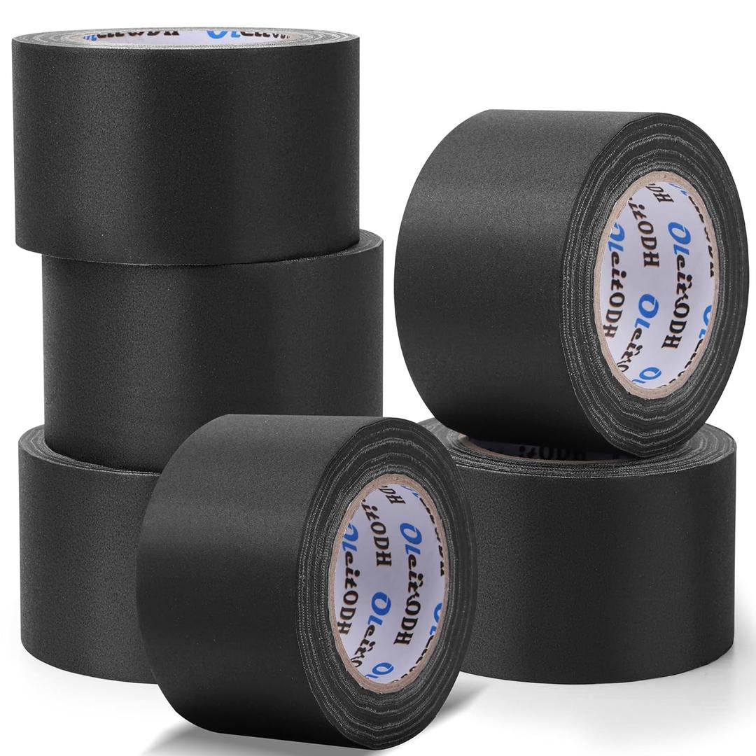 New Upgrade Gaffer Tape Bulk 6 Pack, 11 Mil Industrial Grade Gaffer Tape, 3 x 30 Yards, Strong Adhesion, Easily Remove No Residue, Professional Matte Finish No Reflection, Black Cloth Tape for Stage