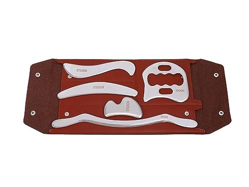 STICKON Gua Sha Massage Tool Sets Stainless Steel Gua Sha Scraping Massage Tools Great Soft Tissue Mobilization Tool(STICKON-46)