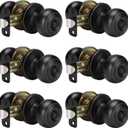 Goldenwarm Oil-Rubbed Bronze Interior Door Knobs, Interior Door Knobs Bedroom, Bronze Door Knob Privacy, Oil-Rubbed Bronze Finish Door Knob Interior, DoorKnobs Bulk(6 Pack, Oil-Rubbed Bronze)