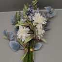 2 Pcs Fake Artificial Flowers Bouquet for Decoration, Silk Flower Arrangements Faux Flowers Plant Wedding Bride Bouquets Tables Centerpieces for Home Decor Indoor Vase Floral Table Decor (Blue White)