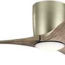 Kichler 300032NI Volos, 48" Ceiling Fan with LED Lights & Wall Control, Brushed Nickel