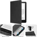 CoBak Case with Stand for Kindle Paperwhite 12th Gen 2024 Released (7") & Kindle Colorsoft Signature Edition - Durable PU Leather Cover with Auto Sleep Wake, Card Slot, Hand Strap Feature, Black