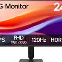 LG 24U411A-B 24-inch Full HD (1920 x 1080) IPS Computer Monitor, 120Hz, HDR10, Reader Mode, Flicker Safe, HDMI, Slim Stand Base, Black