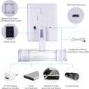 Trifold Makeup Mirror with Lights and Magnification 3X, 5X, 10X, Clear Cosmetic Storage Organizer, 3 Way Lighted Vanity Mirror, 3 Color Changing Dimming Touch Tabletop Mirror