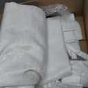 EXCLUSIVE HOME Chatra Faux Silk Grommet Top Curtain Panel Pair, 54"x96", Winter White