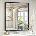 32x36 Inch Black Bathroom Mirror for Wall
Black Matte Metal Framed Vanity Mirror, Rounded Rectangle Mirror, Anti-Rust, Shatterproof (Horizontal/Vertical)