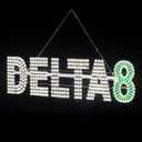 30"x7" Large LED DELTA-8 Sign for Smoke Shops, Super Bright Unique Design DELTA-8 Sign with Hanging Installation, High Visibility Sign for Stores Retail Shops Window (DELTA 8)