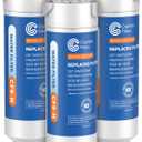 Crystala Filters Water Filter Compatible with XWFE (Built-in CHIP), Replacement for GE XWFE, XWF Refrigerator Water Filter Pack of 3