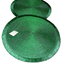 NEW 2 GREEN Metallic PLACEMATS 15" Round Holiday