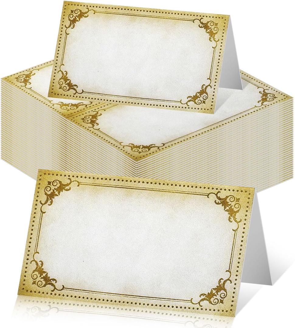 120 Pcs Place Cards for Table Setting, Vintage Table Name Cards for Table Setting, 3.5 x 2 Inch Food Cards for Buffet Table Wedding Banquet Buffet