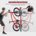 Bike Storage Rack Wall Mount,Swivel Vertical Mountain Road Bike Rack Hanger For Garage Indoor Use,Heavy Duty Metal Bicycle Storage Rack Holder Space Saving W/Extendable Storage Hook,Holds Up to 77lbs