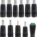 DC Adapter Plug, 11 Pcs Universal 5.5 mm x 2.1 mm DC AC Power Adapter Tips Connector Charger Adapters Kit Power Supply Plug Jack Tips for Led Strip, Laptop
