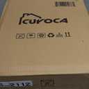 CUYOCA Storage Ottoman Bench Foldable Seat Footrest Shoe Bench End of Bed Storage with Flipping Lid, 75L Storage Space, 30 inches Linen Fabric Dark Blue