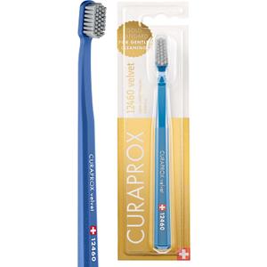 Curaprox CS 12460 Velvet Soft Toothbrush Sensitive Gum Care | Ultra-Gentle Cleaning with 12,460 Filaments | Single Pack, Royal Blue-Grey
